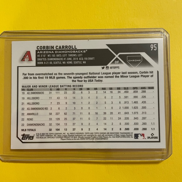 Corbin Carroll Rookie Card - Picture 2 of 3